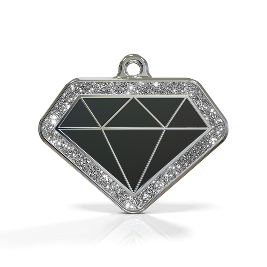 Diamond Spark Black ID Tag