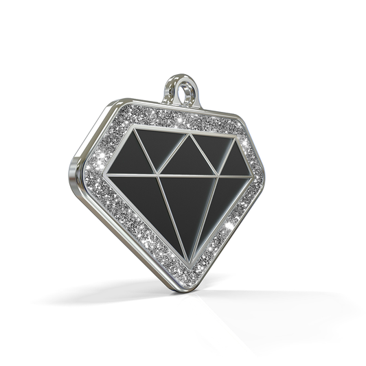 Diamond Spark Black ID Tag