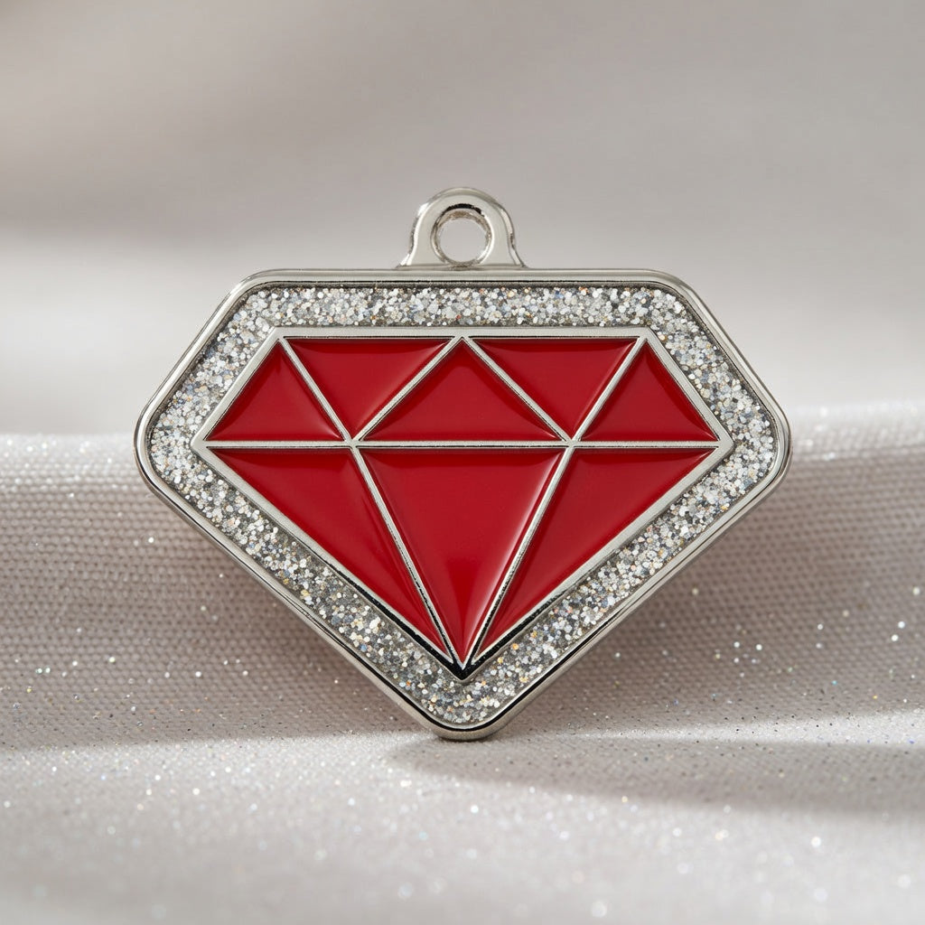 Diamond Spark Red ID Tag