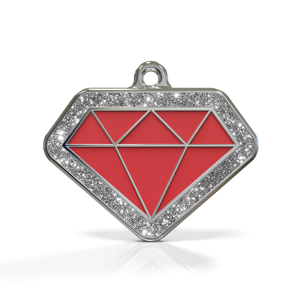 Diamond Spark Red ID Tag