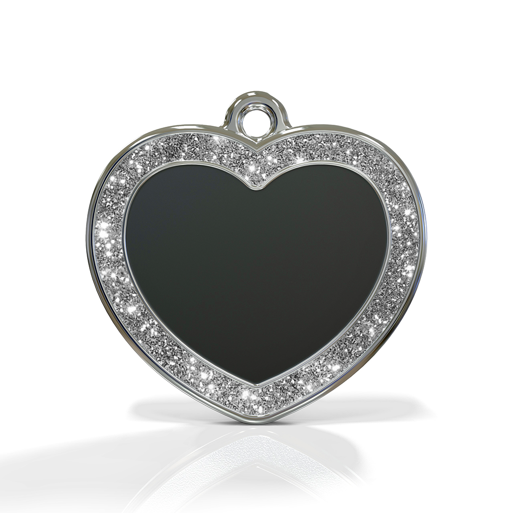 Heart Spark Black ID Tag