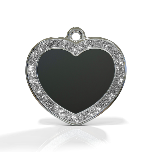 Heart Spark Black ID Tag