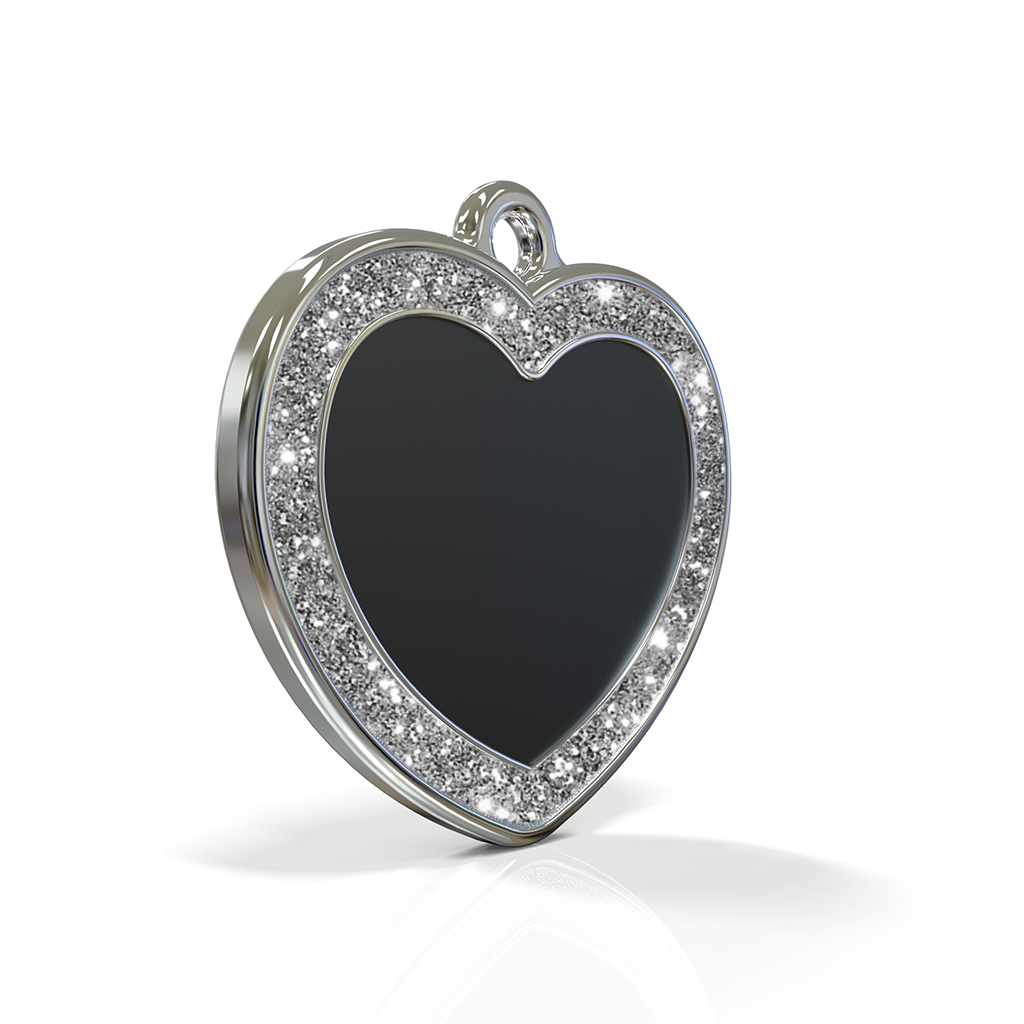 Heart Spark Black ID Tag