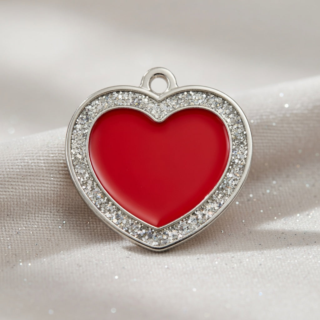 Heart Spark Red ID Tag