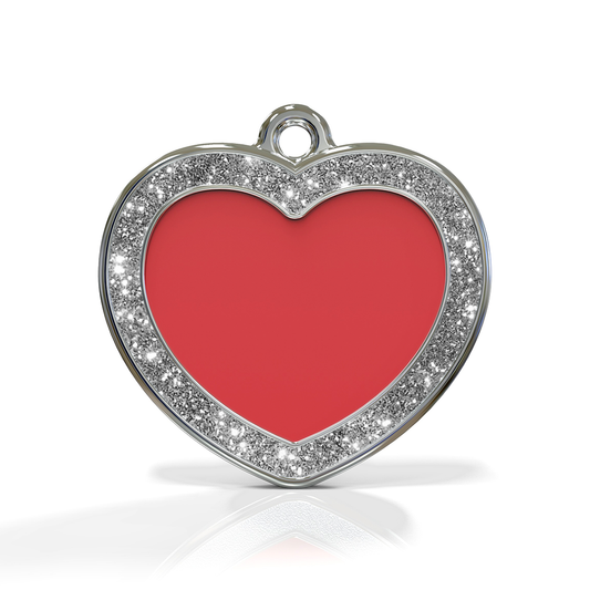 Heart Spark Red ID Tag