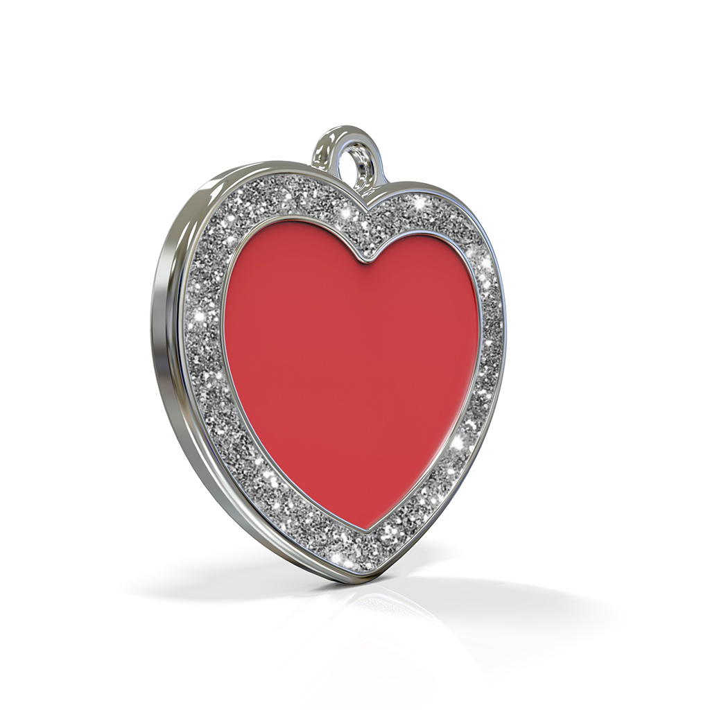 Heart Spark Red ID Tag