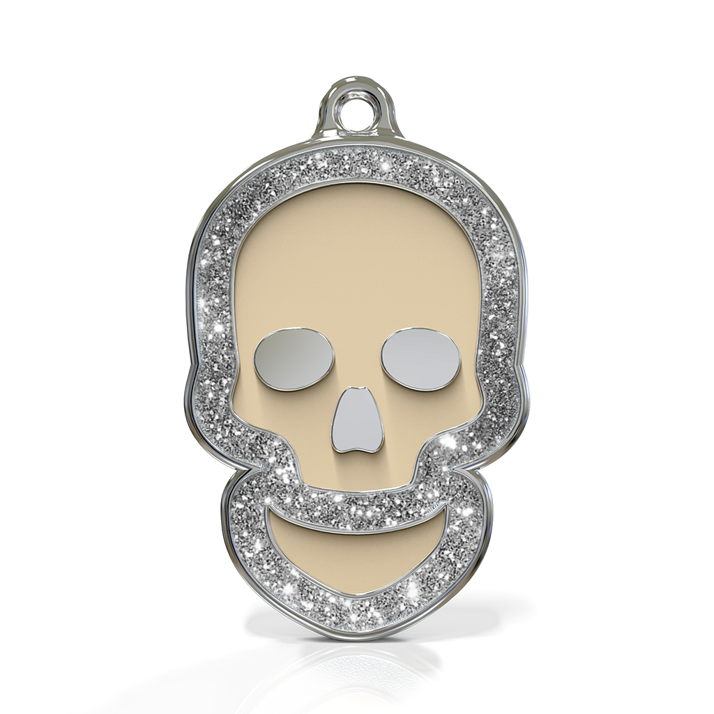 Skull Spark Cream ID Tag