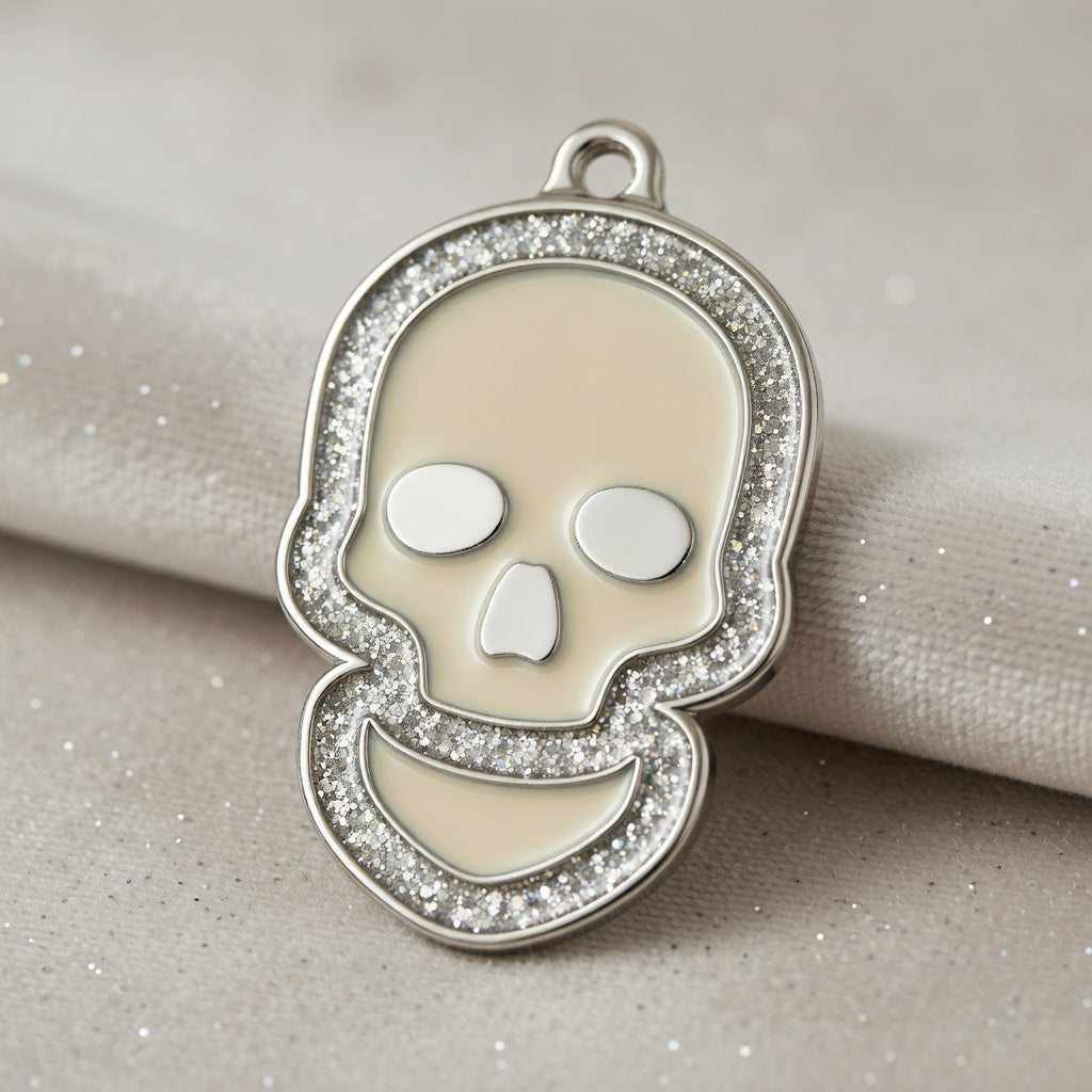 Skull Spark Cream ID Tag