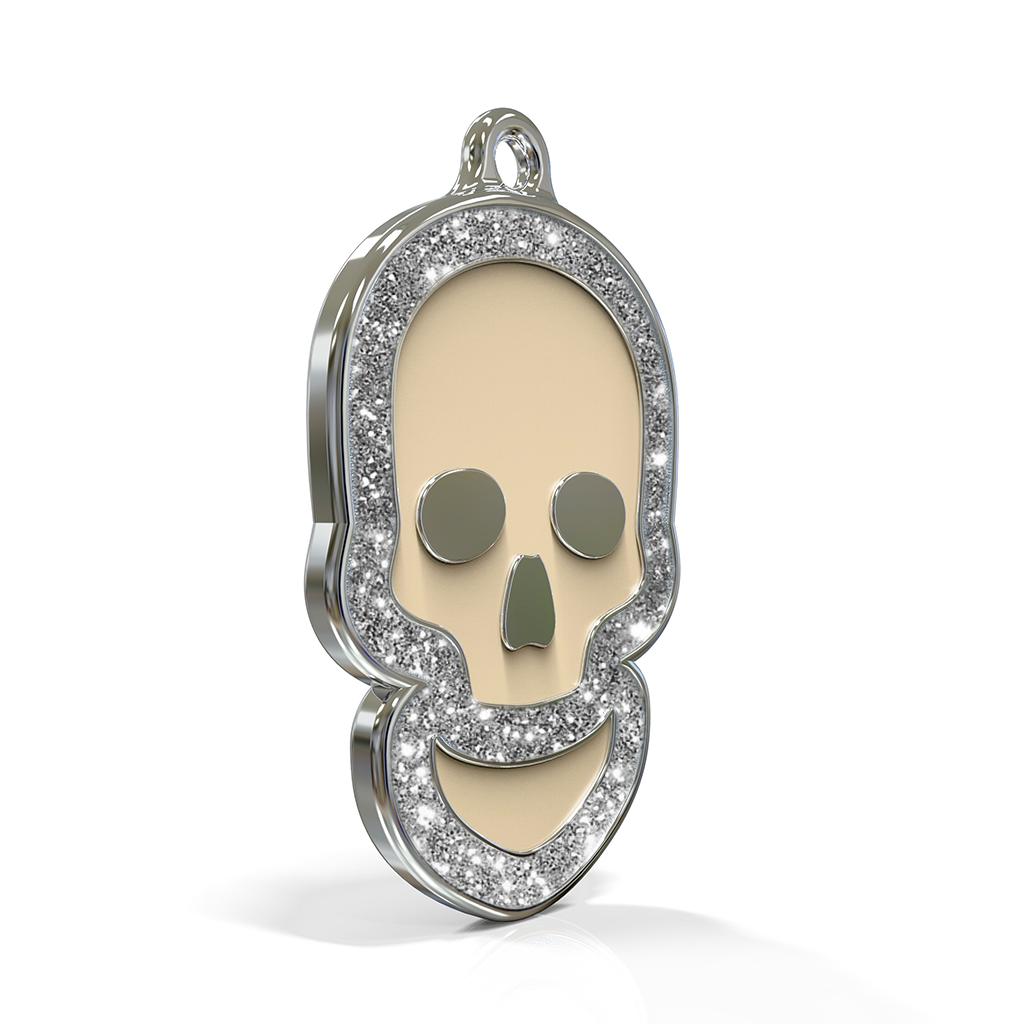 Skull Spark Cream ID Tag