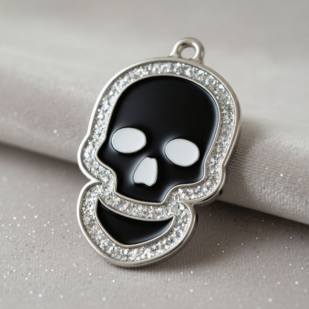 Skull Spark Black ID Tag