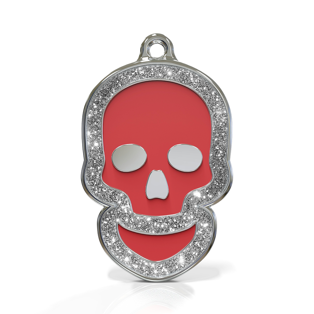 Skull Spark Red ID Tag
