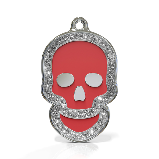Skull Spark Red ID Tag