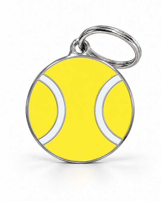 TAGiDOG Ace Shot Tennis ID Tag dog ID tag, front view on white