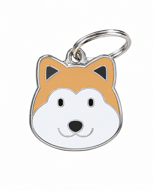 TAGiDOG Akita Inu Dog ID Tag, front view on white