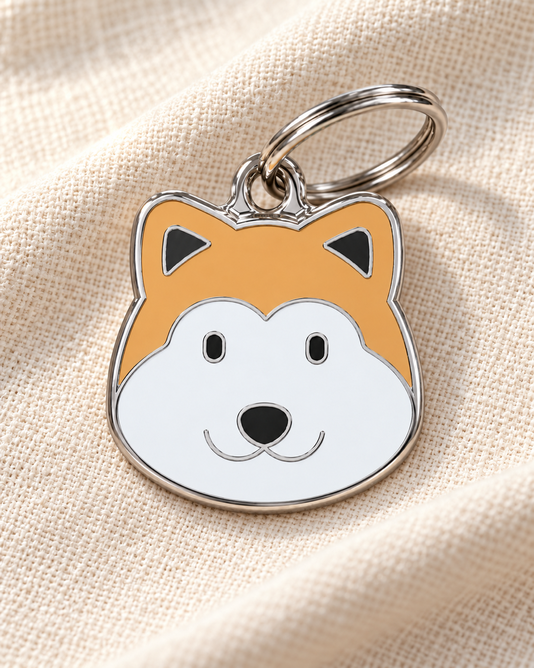 TAGiDOG Akita Inu Dog ID Tag on light linen