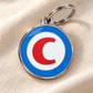 TAGiDOG letter C dog ID tag on light linen