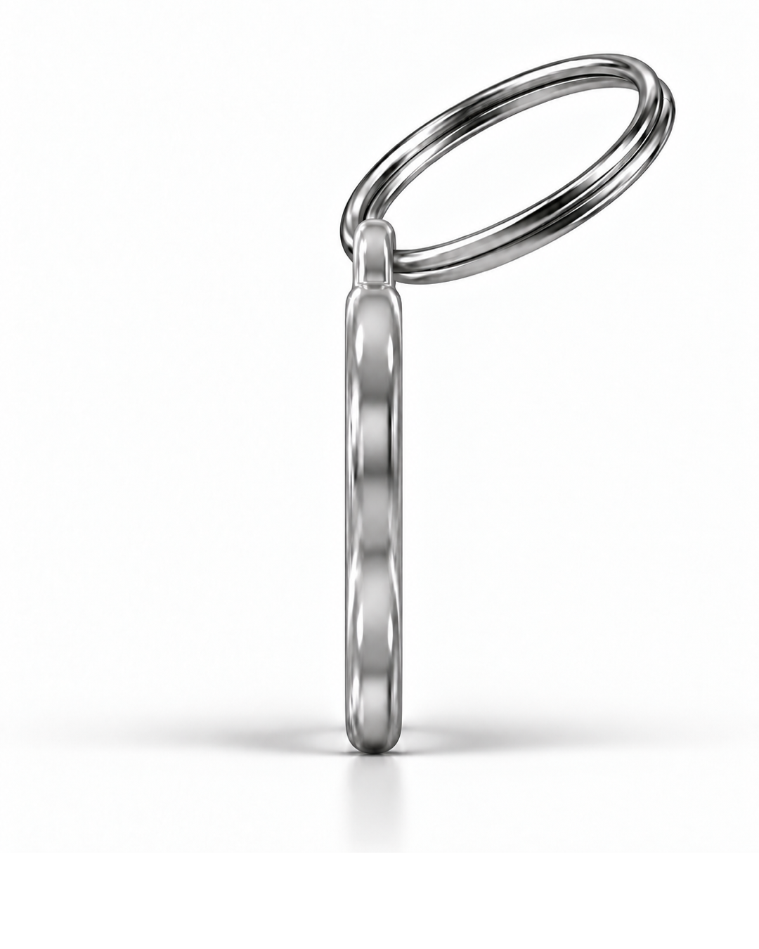 TAGiDOG Alphabet Letter V- ID Tag side profile showing tag thickness and split ring