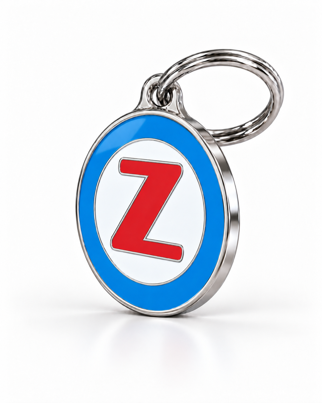 TAGiDOG letter Z dog ID tag, angled view