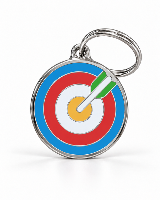 TAGiDOG Archery ID Tag dog ID tag, front view on white