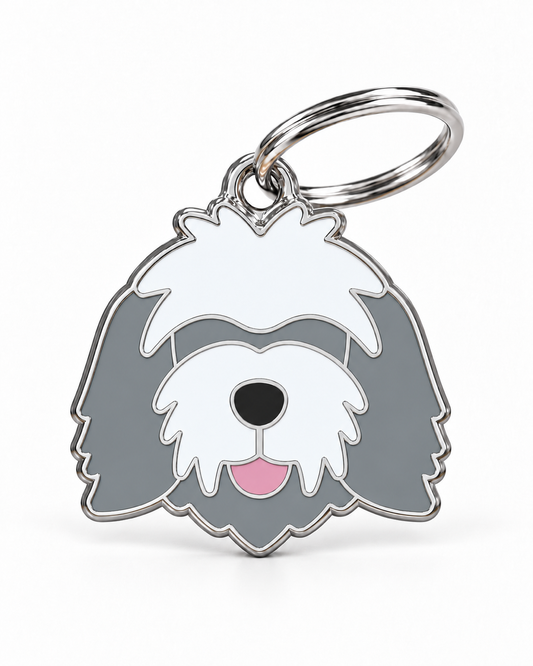 TAGiDOG Bergamasco Dog ID Tag, front view on white
