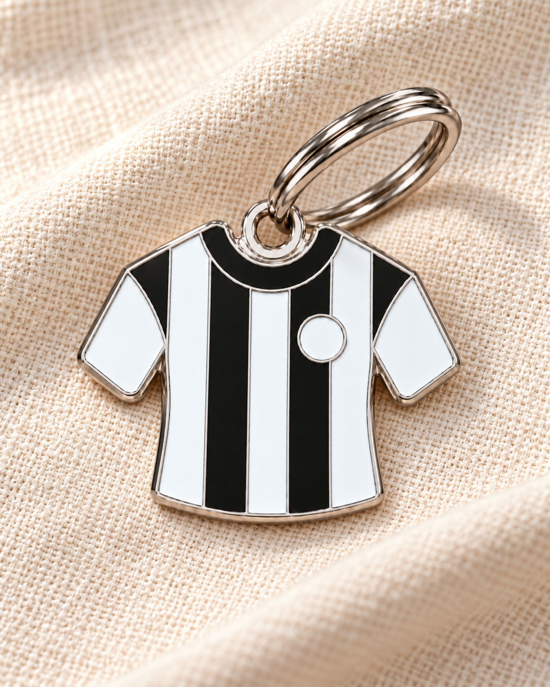TAGiDOG Bianconeri Jersey ID Tag dog ID tag on light linen