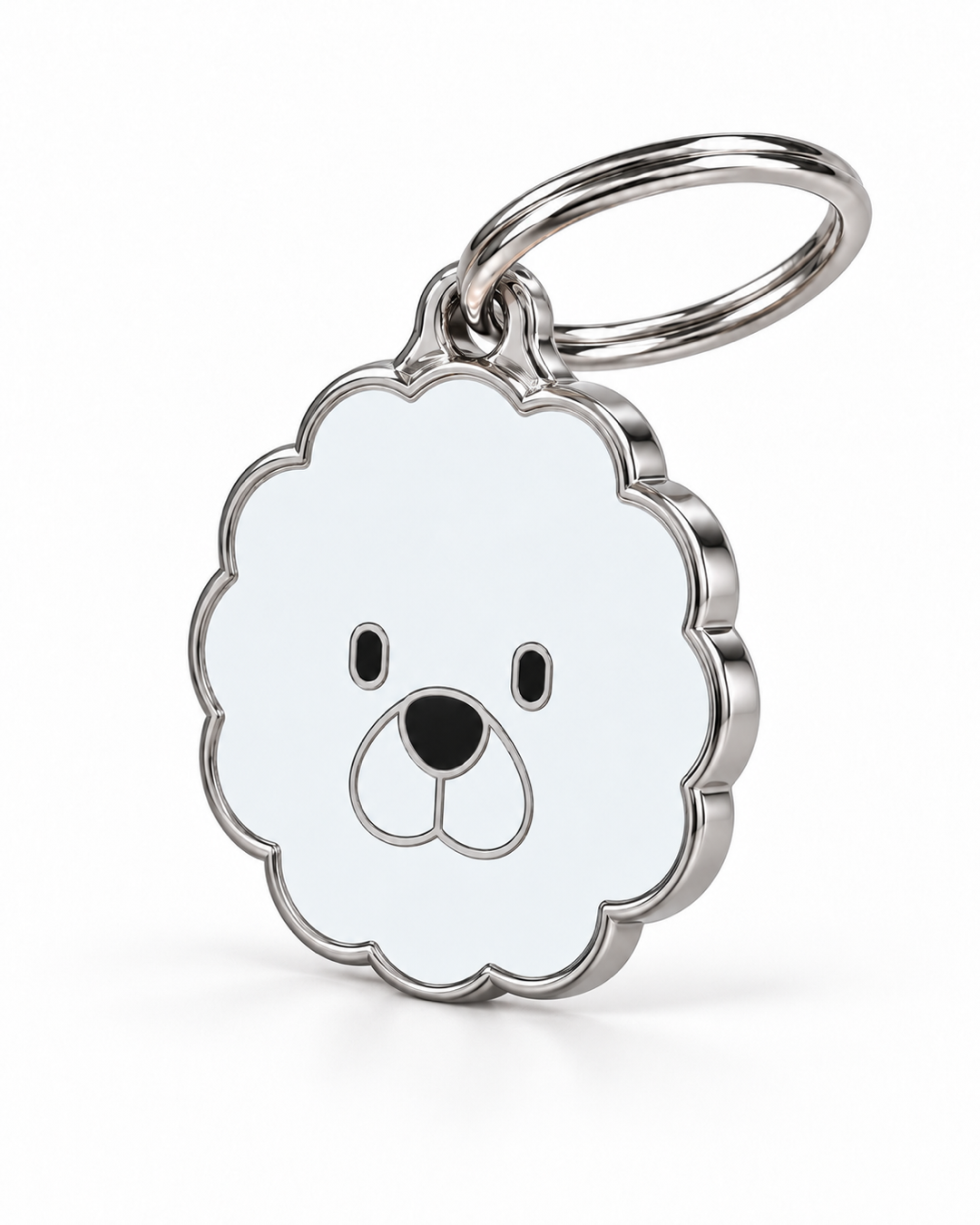 TAGiDOG Bichon Frise Dog ID Tag, angled view