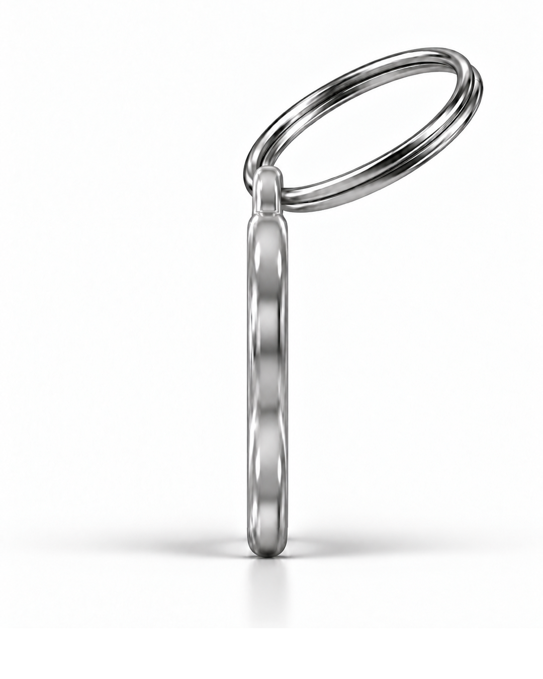 TAGiDOG Bichon Frise Dog ID Tag side profile showing tag thickness and split ring