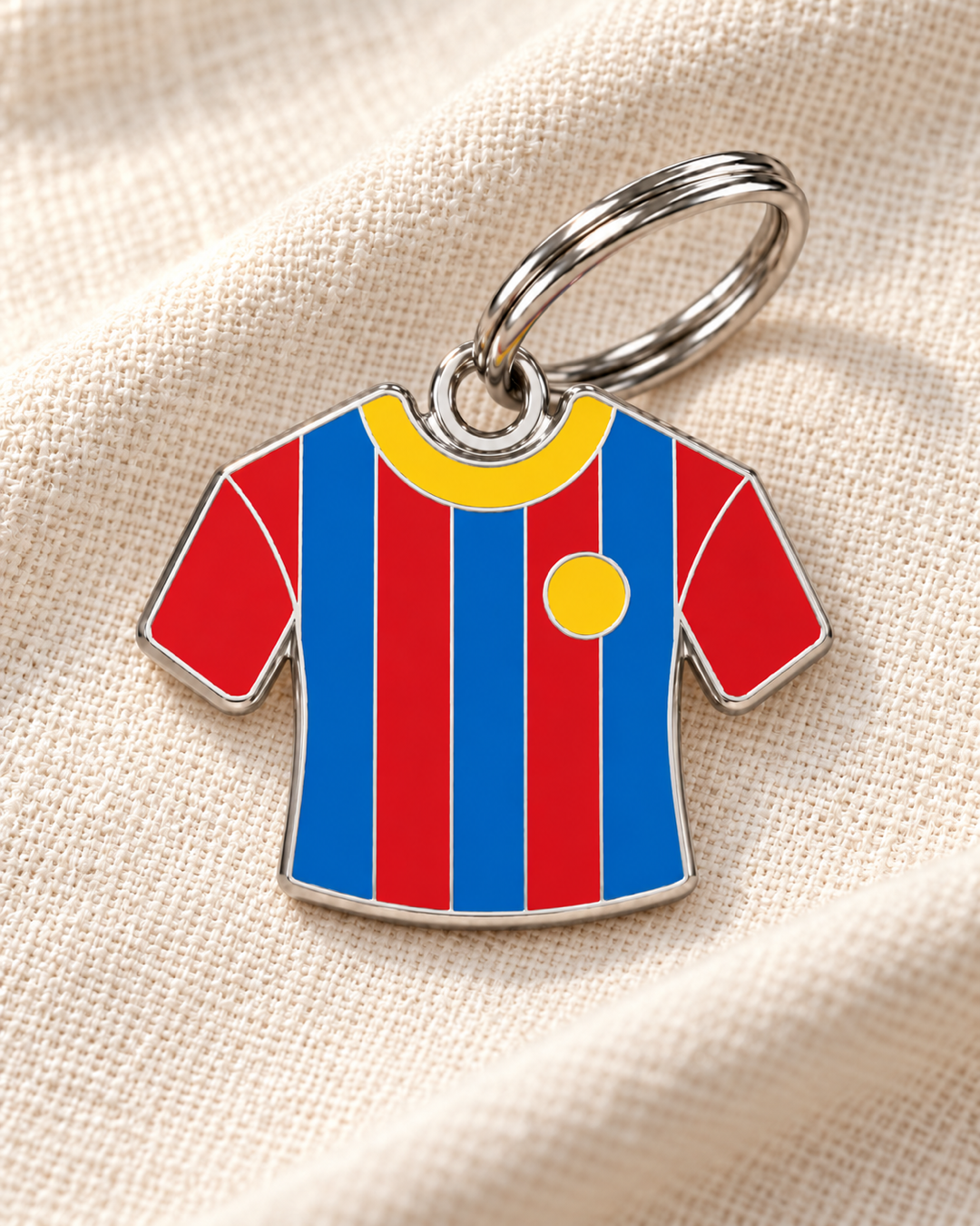 TAGiDOG Blaugrana Jersey ID Tag dog ID tag on light linen