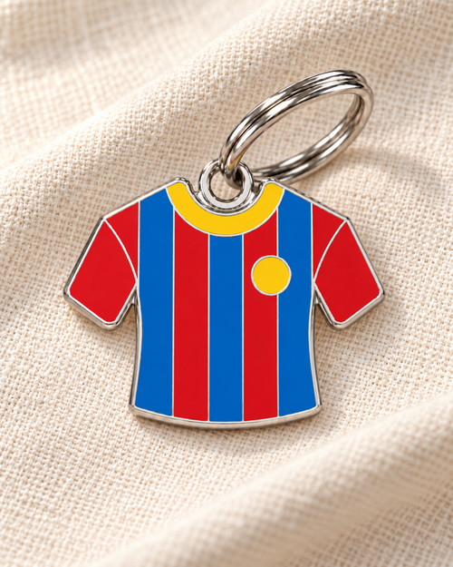 TAGiDOG Blaugrana Jersey ID Tag dog ID tag on light linen