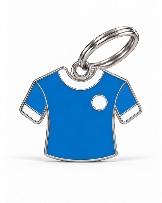 TAGiDOG Blue Knight Jersey ID Tag dog ID tag, front view on white