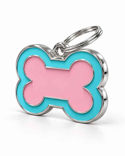 TAGiDOG Bone Bubblepop ID Tag dog ID tag, angled view