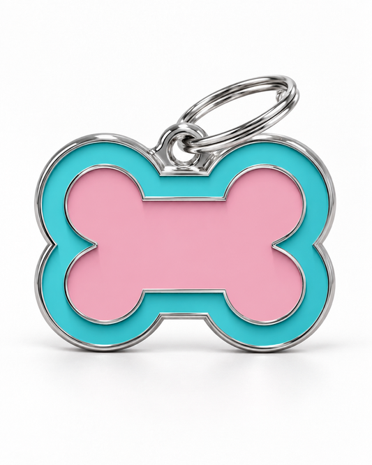 TAGiDOG Bone Bubblepop ID Tag dog ID tag, front view on white