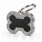TAGiDOG Bone Spark Black ID Tag dog ID tag, angled view