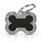 TAGiDOG Bone Spark Black ID Tag dog ID tag, front view on white