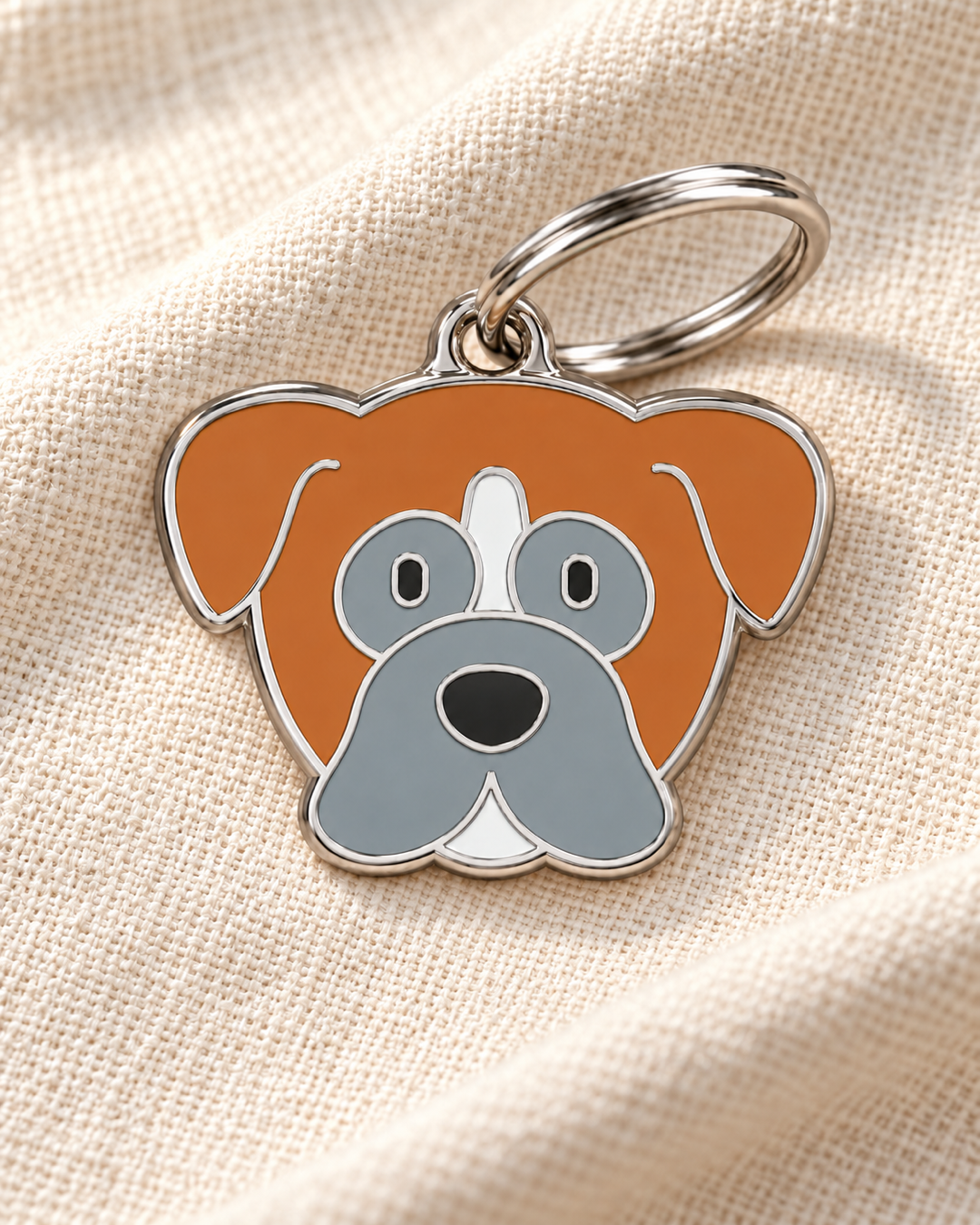 TAGiDOG Boxer Dog ID Tag on light linen