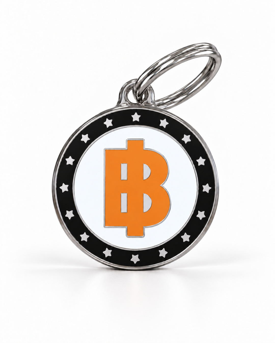 TAGiDOG BTC Coin ID Tag dog ID tag, front view on white