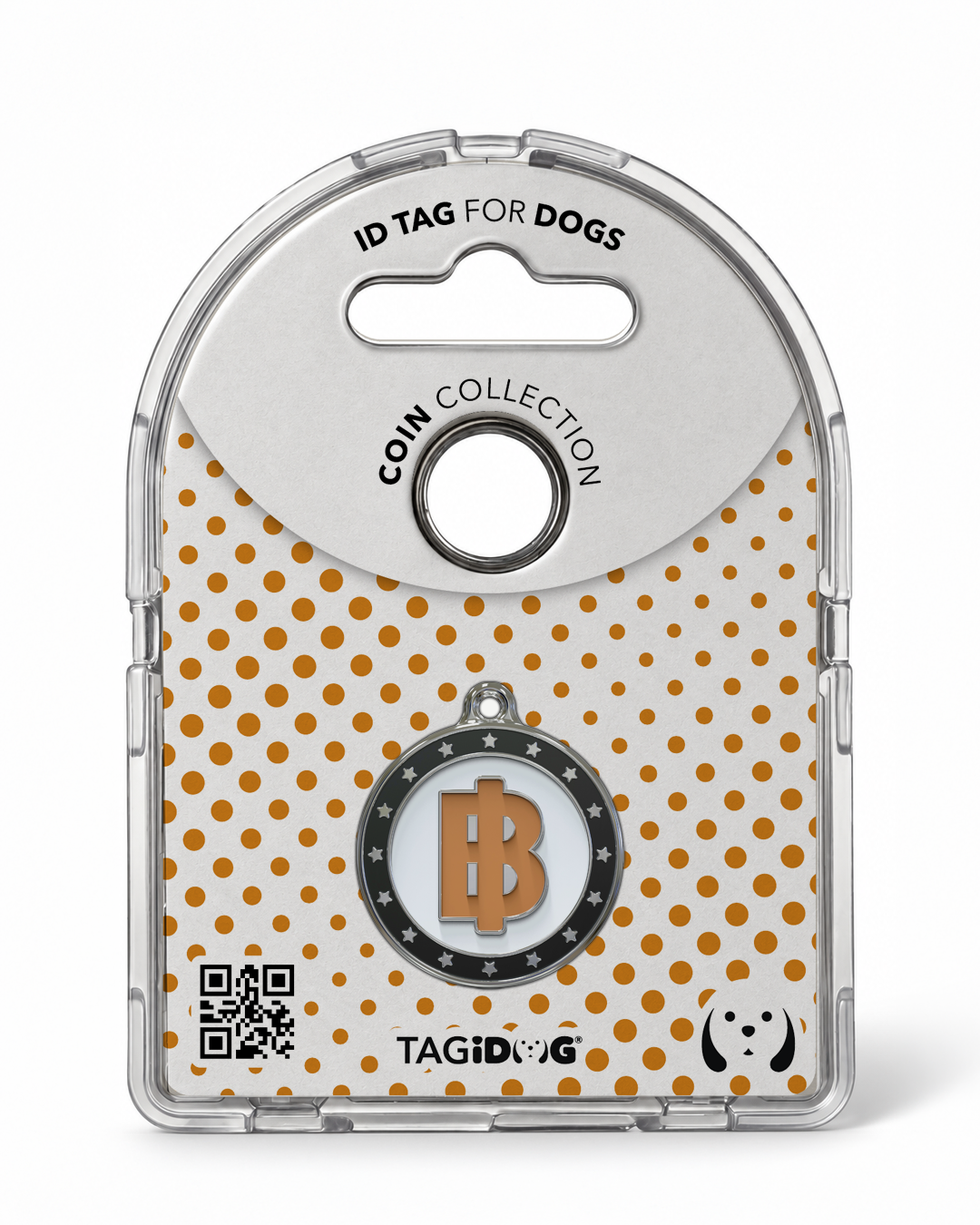 TAGiDOG BTC Coin ID Tag in retail packaging
