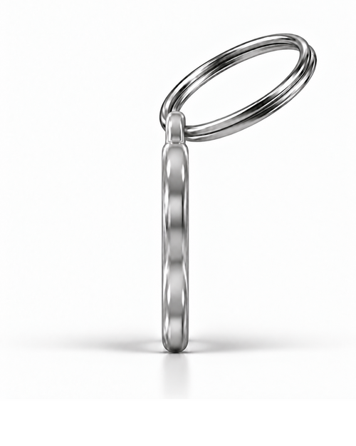 TAGiDOG BTC Coin ID Tag side profile showing tag thickness and split ring