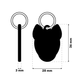 TAGiDOG Bull Terrier Dog ID Tag dimensions, 28 mm wide and 36 mm high, 3 mm thickness