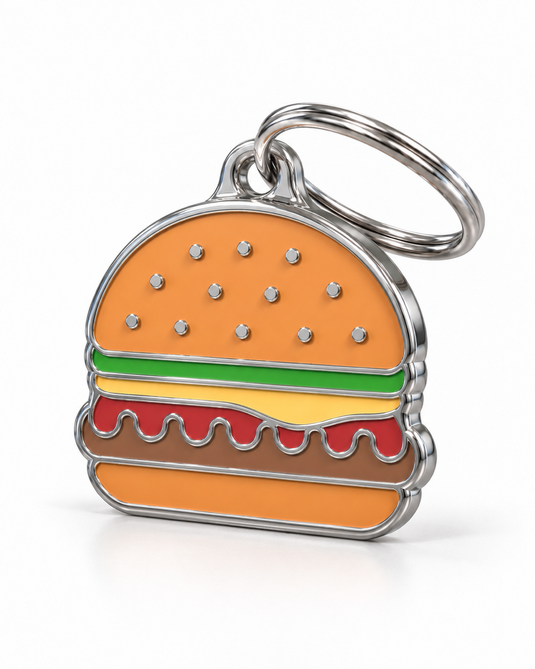 TAGiDOG Burger ID Tag dog ID tag, angled view