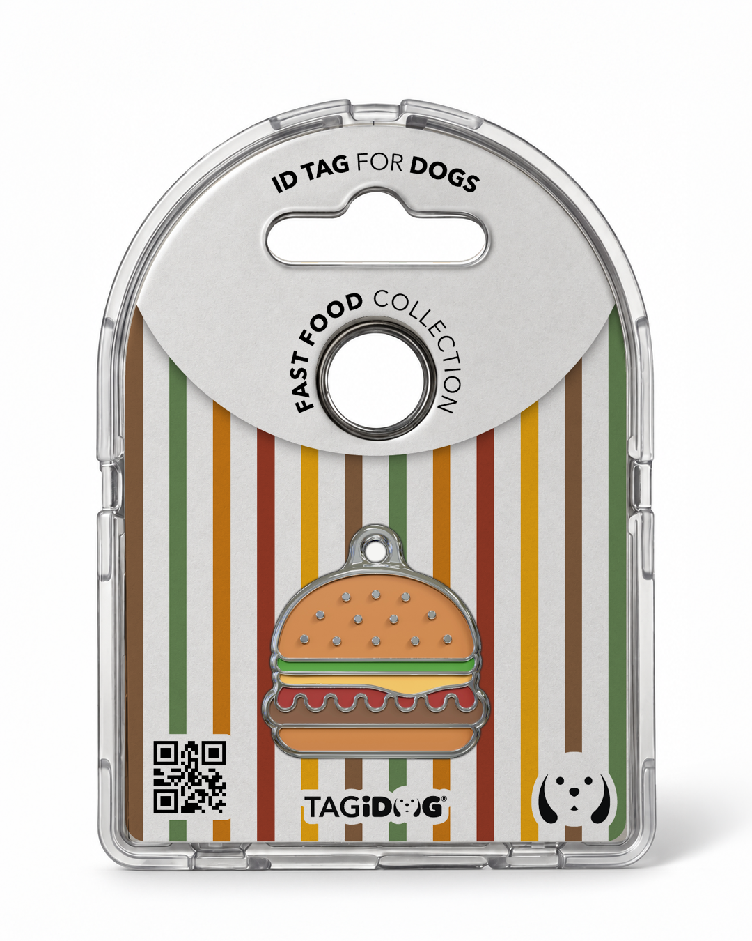 TAGiDOG Burger ID Tag in retail packaging