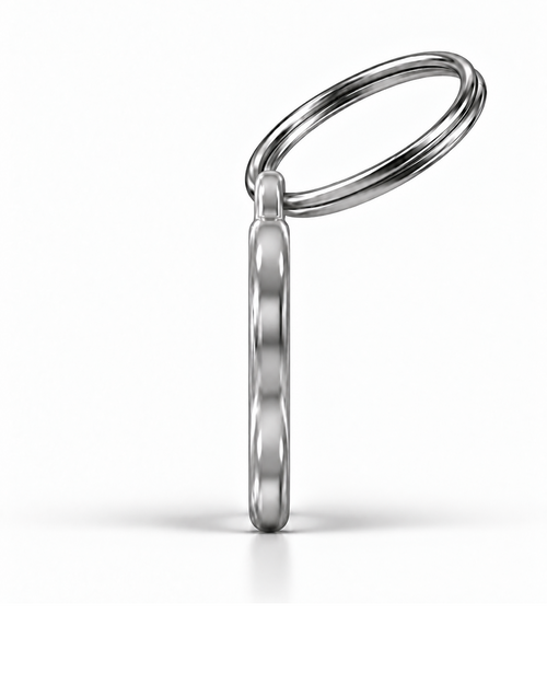 TAGiDOG Burger ID Tag side profile showing tag thickness and split ring