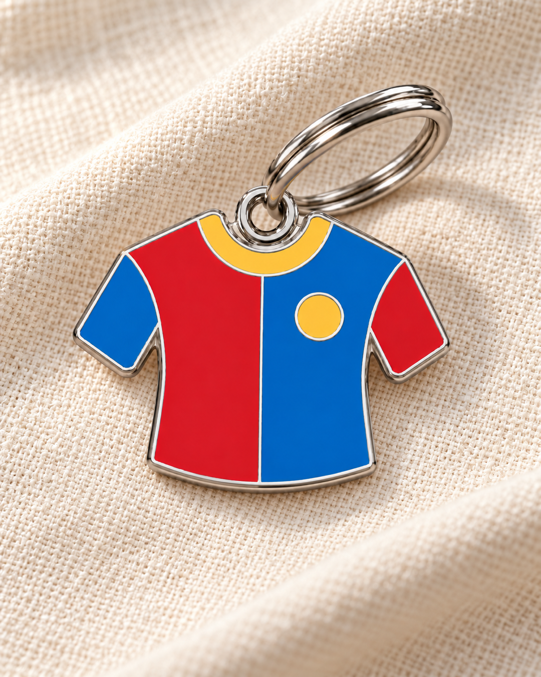 TAGiDOG Catalans Jersey ID Tag dog ID tag on light linen