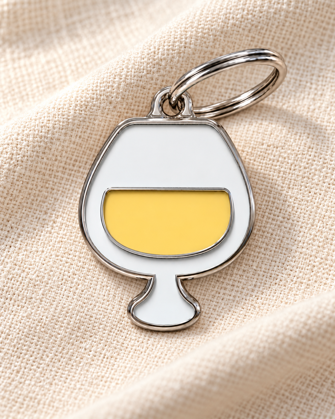 TAGiDOG Champagne ID Tag on light linen
