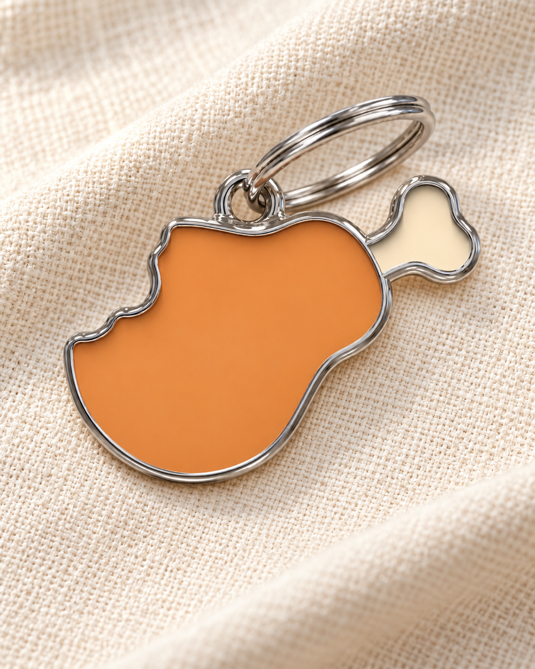 TAGiDOG Chicken ID Tag dog ID tag on light linen
