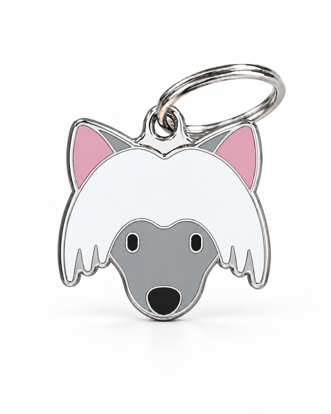 TAGiDOG Chinese Crested Dog ID Tag, front view on white
