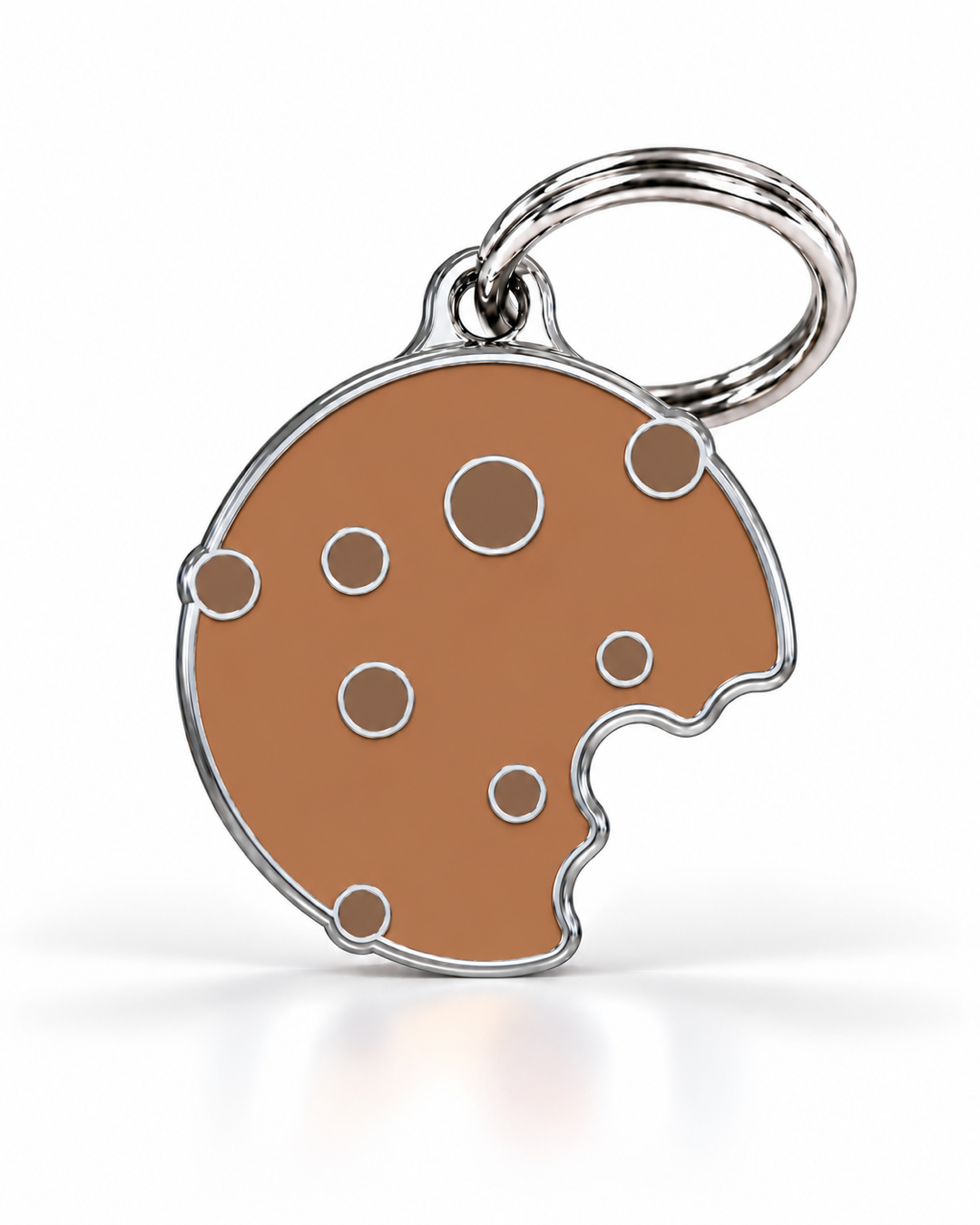 TAGiDOG Choco Chip Cookie ID Tag dog ID tag, front view on white