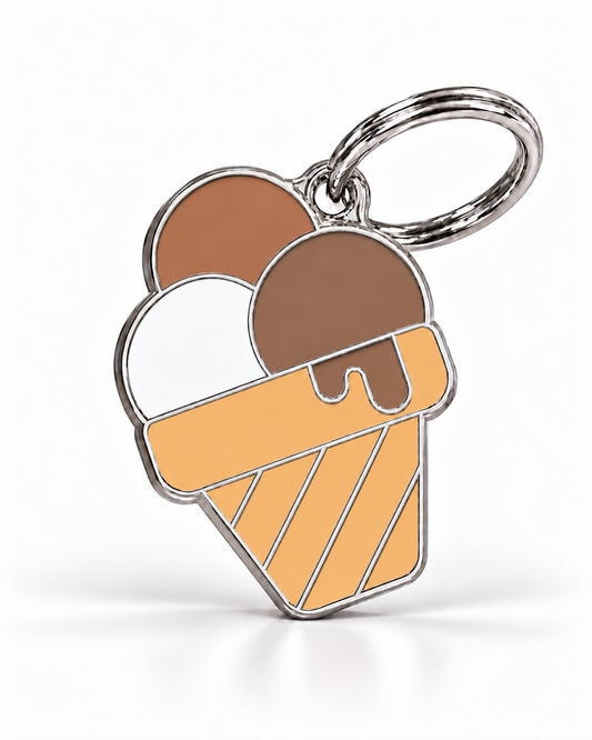 TAGiDOG Chocolate Gelato ID Tag dog ID tag, front view on white