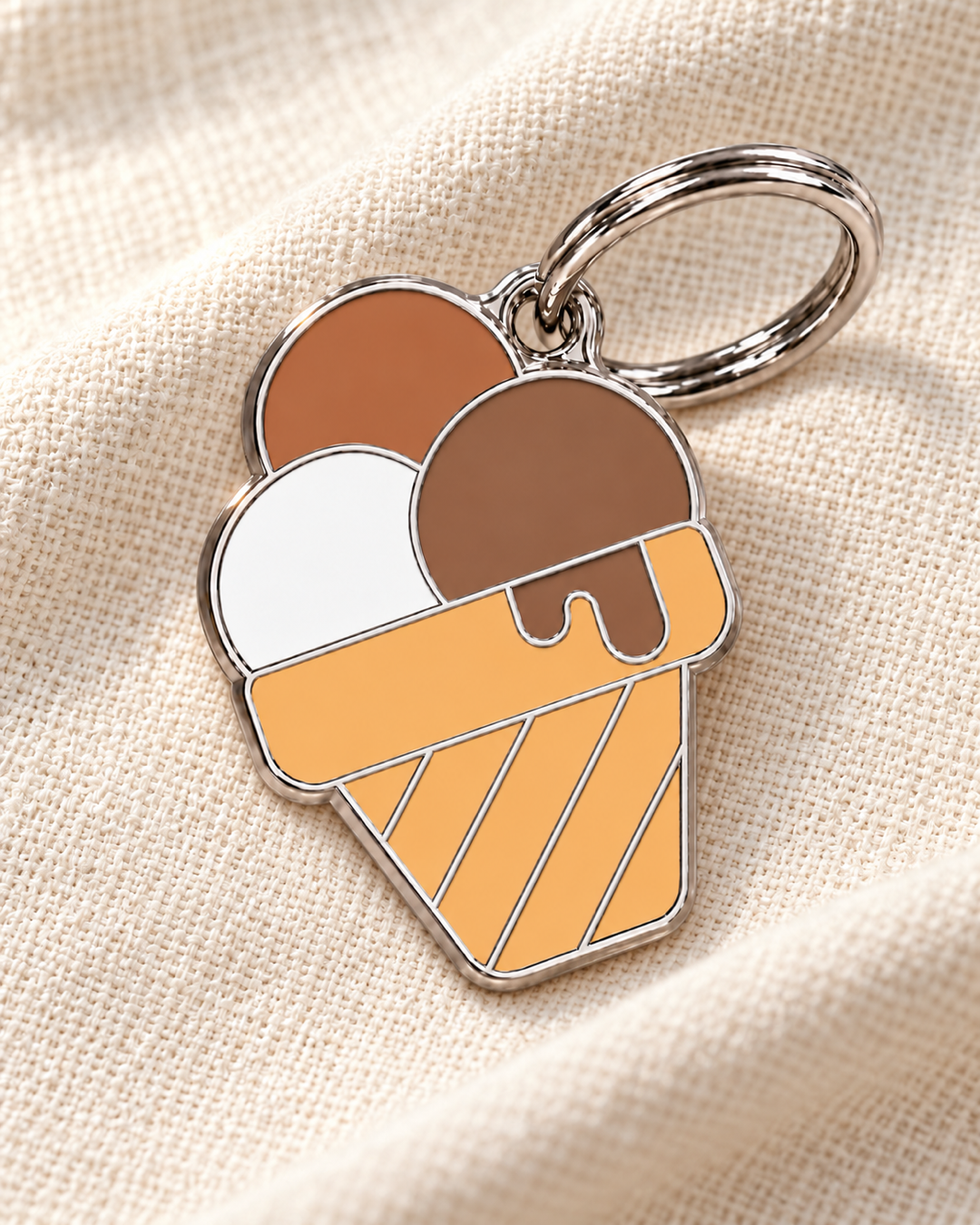 TAGiDOG Chocolate Gelato ID Tag dog ID tag on light linen