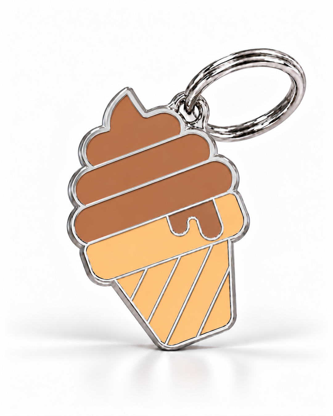 TAGiDOG Chocolate Ice Cream ID Tag dog ID tag, front view on white